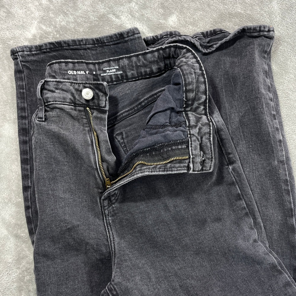 Old Navy‎ Flare Jeans Women 8 Black Higher High-Rise Secret-Smooth Pockets